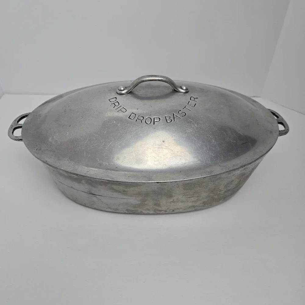 Wagner Ware # 5 265 Oval Drip Drop Roaster Lid And Trivet Vtg Magna Lite USA